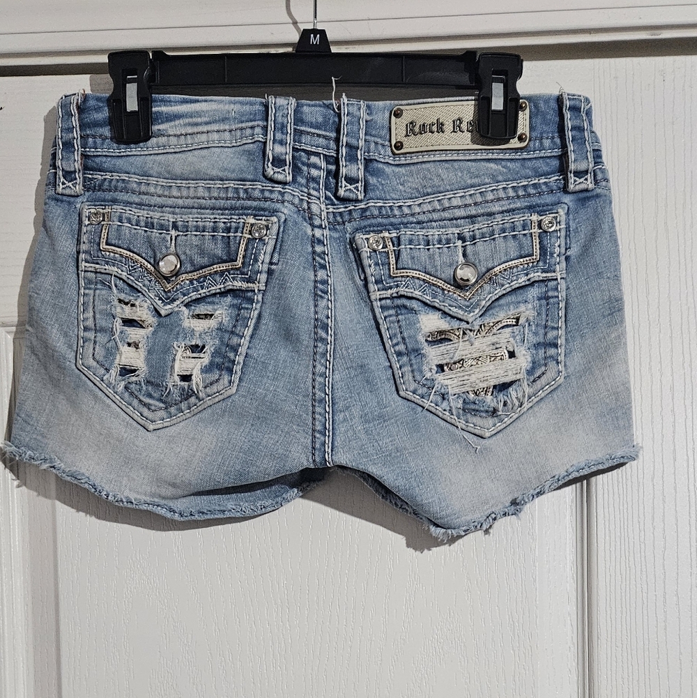 Rock Revival Women's Light Blue Jean Shorts FAY Size 29